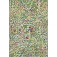 thumbnail image 1 of HomeRoots 666956 10 x 14 ft. Fern Green Blue & Pink Paisley Washable Machine Made Rectangle Area Rug with UV Protection, 1 of 9