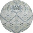 thumbnail image 1 of HomeRoots 667201 8 ft. Artichoke Green & Gray Floral Transitional Washable Round Area Rug with UV Protection, 1 of 7