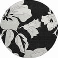 thumbnail image 1 of HomeRoots 667966 8 ft. Black & Ivory Floral Transitional Washable Round Area Rug with UV Protection, 1 of 5