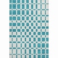 thumbnail image 1 of HomeRoots 669322 8 x 10 ft. Teal & Ivory Geometric Transitional Washable Machine Made Rectangle Area Rug with UV Protection, 1 of 9