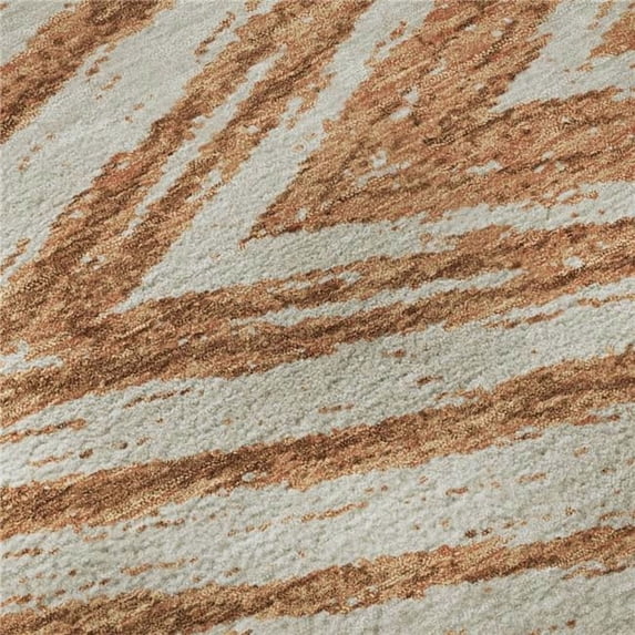 HomeRoots 669724 8 x 10 ft. Rust & Beige Abstract Transitional Washable Machine Made Rectangle Area Rug with UV Protection