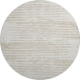 thumbnail image 1 of HomeRoots 670564 8 ft. Ivory & Beige Striped Transitional Washable Round Area Rug with UV Protection, 1 of 9