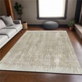 thumbnail image 1 of HomeRoots 670992 8 x 10 ft. Beige & Taupe Striped Transitional Washable Machine Made Rectangle Area Rug with UV Protection, 1 of 7
