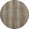 thumbnail image 1 of HomeRoots 671039 8 ft. Taupe & Beige Striped Transitional Washable Round Area Rug with UV Protection, 1 of 9