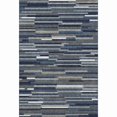 thumbnail image 1 of HomeRoots 671071 9 x 12 ft. Navy Blue, Ivory & Gray Striped Transitional Washable Machine Made Rectangle Area Rug with UV Protection, 1 of 9