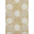 thumbnail image 1 of HomeRoots 671530 5 x 8 ft. Gold & Ivory Geometric Transitional Washable Machine Made Rectangle Area Rug with UV Protection, 1 of 7