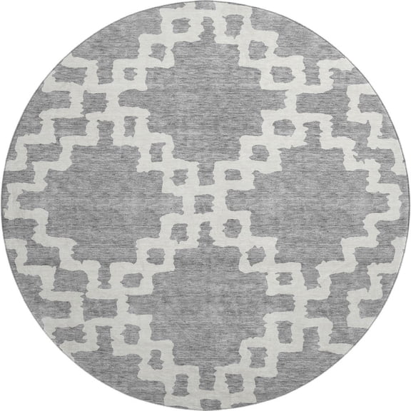 Dalyn Rugs Premium Machine Washable Mayfield AMF902 Gray 8' x 8' Round Rug