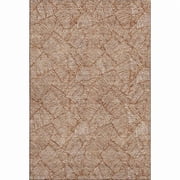 HomeRoots 672633 8 x 10 ft. Rust & Beige Floral Transitional Washable Machine Made Rectangle Area Rug with UV Protection