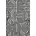 thumbnail image 1 of HomeRoots 672885 8 x 10 ft. Black & Ivory Abstract Geometric Transitional Washable Machine Made Rectangle Area Rug with UV Protection, 1 of 9