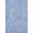 thumbnail image 1 of HomeRoots 672891 8 x 10 ft. Blue & Ivory Abstract Geometric Transitional Washable Machine Made Rectangle Area Rug with UV Protection, 1 of 7