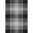 thumbnail image 1 of HomeRoots 674289 5 x 8 ft. Black Ivory & Gold Plaid Washable Machine Made Rectangle Area Rug with UV Protection, 1 of 9
