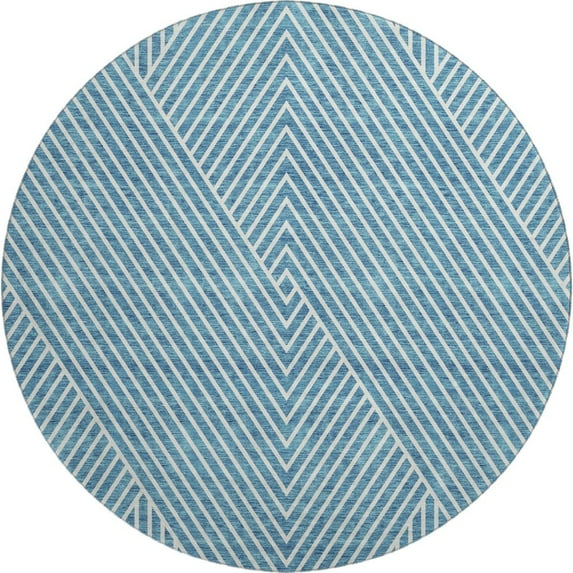 Dalyn Rugs Premium Machine Washable Mayfield AMF937 Teal 8' x 8' Round Rug