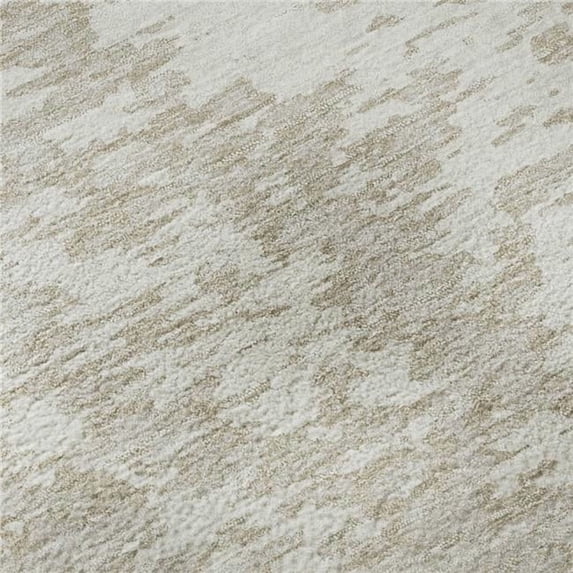 HomeRoots 675251 9 x 12 ft. Ivory & Beige Abstract Transitional Washable Machine Made Rectangle Area Rug with UV Protection