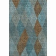 thumbnail image 1 of HomeRoots 676229 9 x 12 ft. Teal & Brown Geometric Washable Machine Made Rectangle Area Rug with UV Protection, 1 of 9