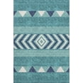 thumbnail image 1 of HomeRoots 676444 8 x 10 ft. Teal Navy Blue & Ivory Southwestern Washable Machine Made Rectangle Area Rug with UV Protection, 1 of 7