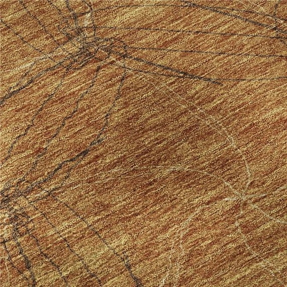 HomeRoots 676559 9 x 12 ft. Copper & Brown Geometric Transitional Washable Machine Made Rectangle Area Rug with UV Protection