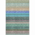 thumbnail image 1 of HomeRoots 677326 9 x 12 ft. Sage Teal & Lavender Striped Washable Machine Made Rectangle Area Rug with UV Protection, 1 of 9