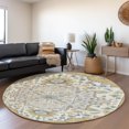 thumbnail image 1 of Addison Rugs Mayfield Premium Machine Washable Traditional Oriental Gold Round Rug, 8' x 8', 1 of 5
