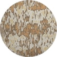 thumbnail image 1 of HomeRoots 677798 8 ft. Copper Ivory & Brown Striped Washable Round Area Rug with UV Protection, 1 of 9