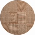 thumbnail image 1 of HomeRoots 678098 8 ft. Rust & Ivory Geometric Transitional Washable Round Area Rug with UV Protection, 1 of 9