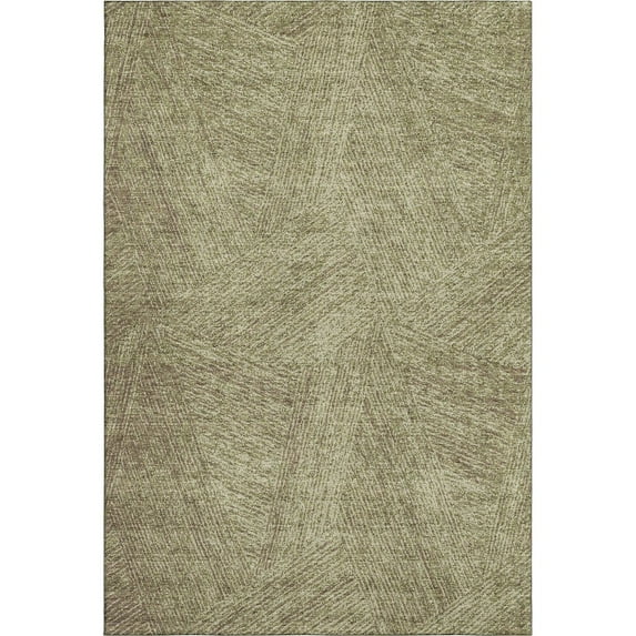 HomeRoots 678147 8 x 10 ft. Green & Beige Abstract Transitional Washable Machine Made Rectangle Area Rug with UV Protection