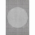 thumbnail image 1 of HomeRoots 678289 5 x 8 ft. Gray, Ivory & Silver Striped Washable Machine Made Rectangle Area Rug with UV Protection, 1 of 9