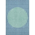 thumbnail image 1 of HomeRoots 678328 9 x 12 ft. Teal Ivory & Aqua Striped Washable Machine Made Rectangle Area Rug with UV Protection, 1 of 7