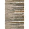 thumbnail image 1 of HomeRoots 678424 9 x 12 ft. Taupe, Green & Rust Striped Washable Machine Made Rectangle Area Rug with UV Protection, 1 of 7