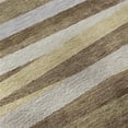 thumbnail image 1 of HomeRoots 678473 3 x 5 ft. Brown Taupe & Beige Striped Washable Machine Made Rectangle Area Rug with UV Protection, 1 of 8
