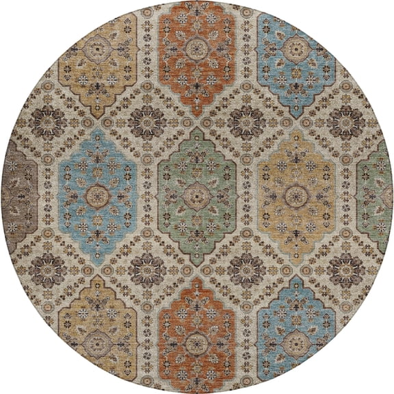 Dalyn Silk Road Area Rug SR7-Linen SR7LN8RO Linen, 8' x 8'