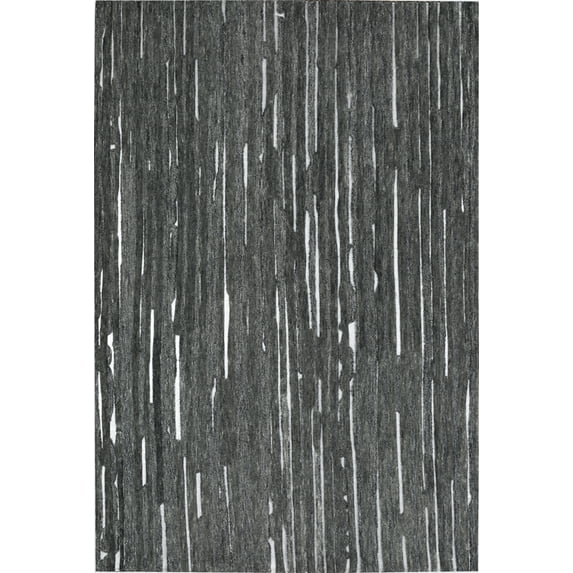 Dalyn Vibes Area Rug VB1 Vb1 Black Black Lines Banded 9' x 13' Rectangle
