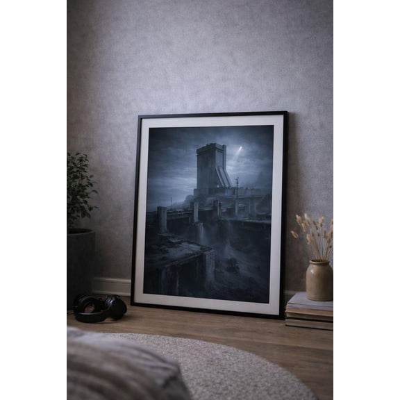 Dam Battlegrounds Tactical Combat Sci Fi Gaming Room Wall Art, Unframed Poster
