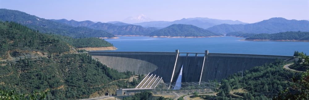 Dam on a lake Shasta Dam Shasta Lake Redding Shasta County California USA Canvas Art - Panoramic Images (6 x 18)