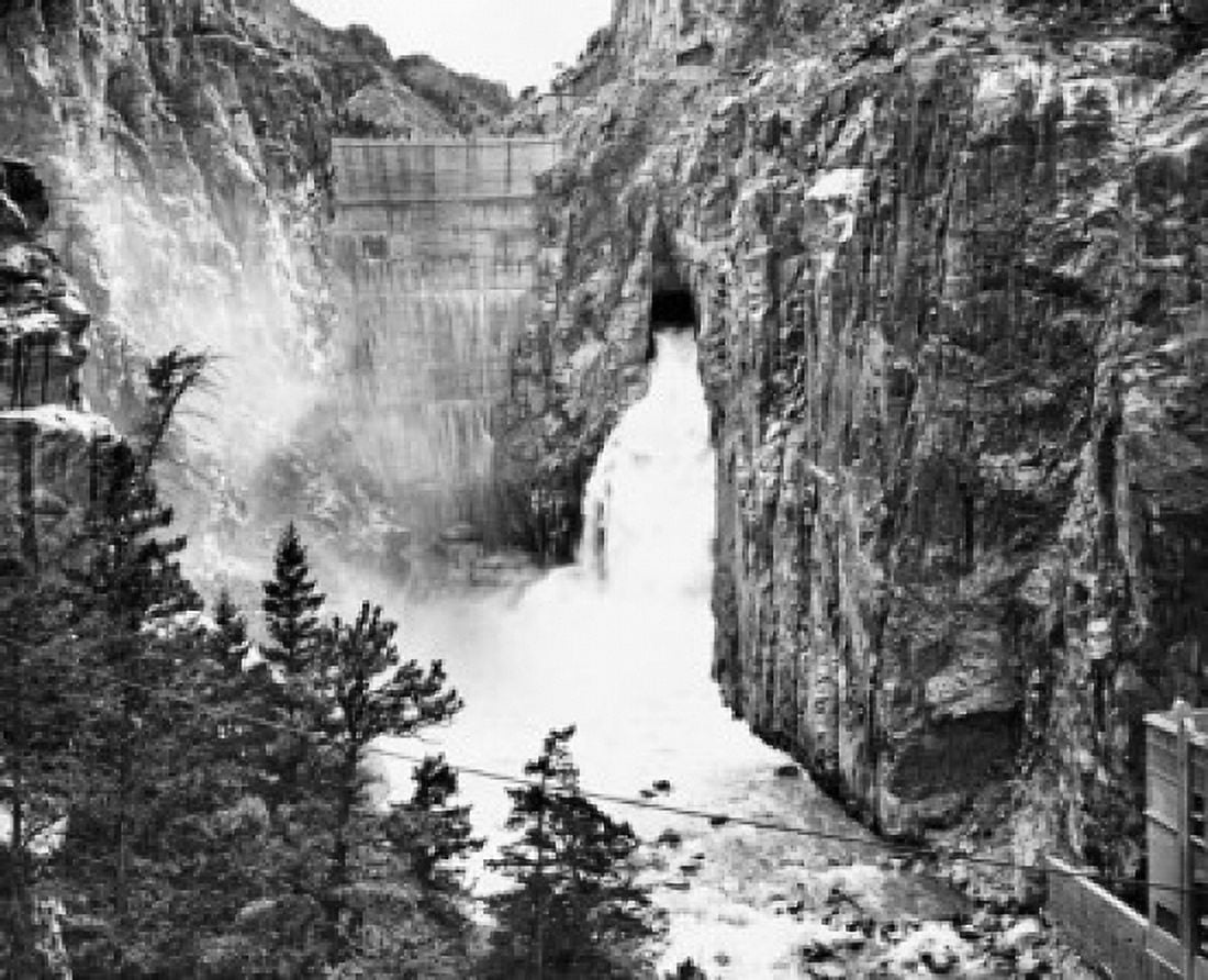 Dam on a river Buffalo Bill Dam Shoshone River Wyoming USA Canvas Art - (18 x 24)