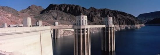 Dam on the river Hoover Dam Colorado River Arizona USA Canvas Art - Panoramic Images (36 x 13)