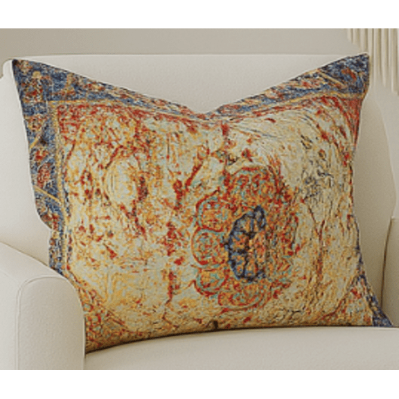 Dama Turkish Rug inspired Block Printed Decorative Pillow