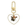 thumbnail image 1 of Damage Animal Paper Cattle Gold Heart Keychain Metal Keyring Holder, 1 of 3