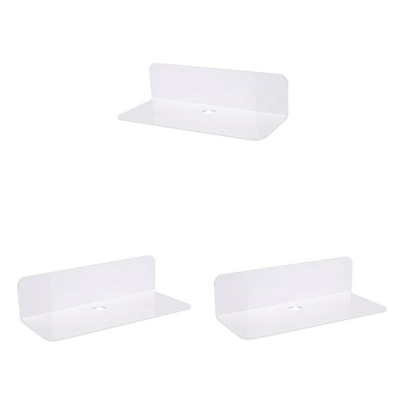 Damage Free Acrylic Floating Wall Rack For Smart Video Speaker 3 3pcs white