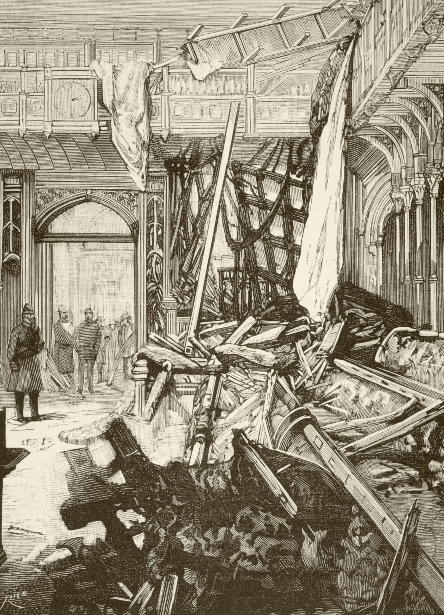 Damage In The House Of Commons London After Fenian Bomb Attack In January 1885 From A 19Th Century Illustration Canvas Art - Ken Welsh Design Pics (24 x 34)