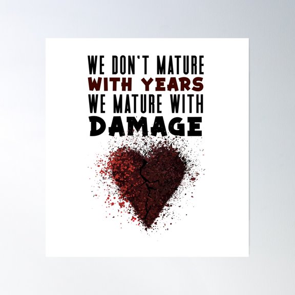 Damage Poster Wall Art, Modern Wall Decor, 24x24 UNFRAMED