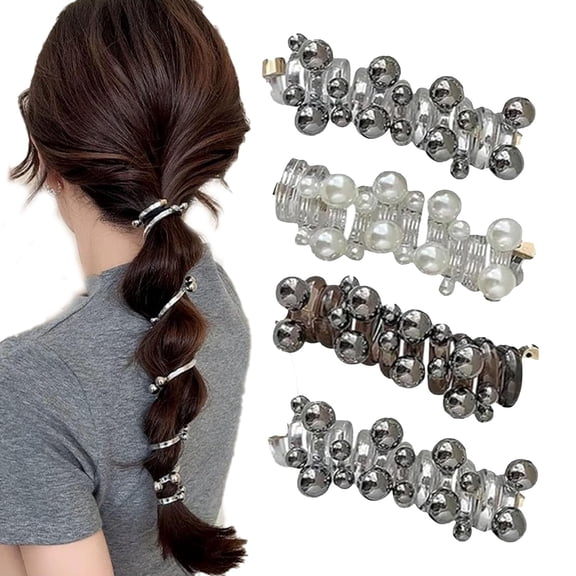 No Damage Soft Elastic Spiral Hair Ties,Elastic Spiral Hair Ties, Spiral Hair Ties for Women,  Subsistenceed 4PCS 𝐒𝐩𝐢𝐫𝐚𝐥 Coils for Thick H𝐚𝐢𝐫 Ponytail Holders Accessories (4 pcs-A)