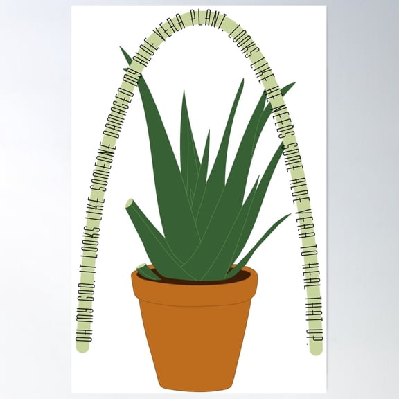 Damaged Aloe Vera Poster Wall Art, Modern Wall Decor For Living Room Bedroom, 16x24 UNFRAMED