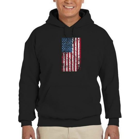 Damaged American Flag Hoodie Men -GoatDeals Designs, Male Medium