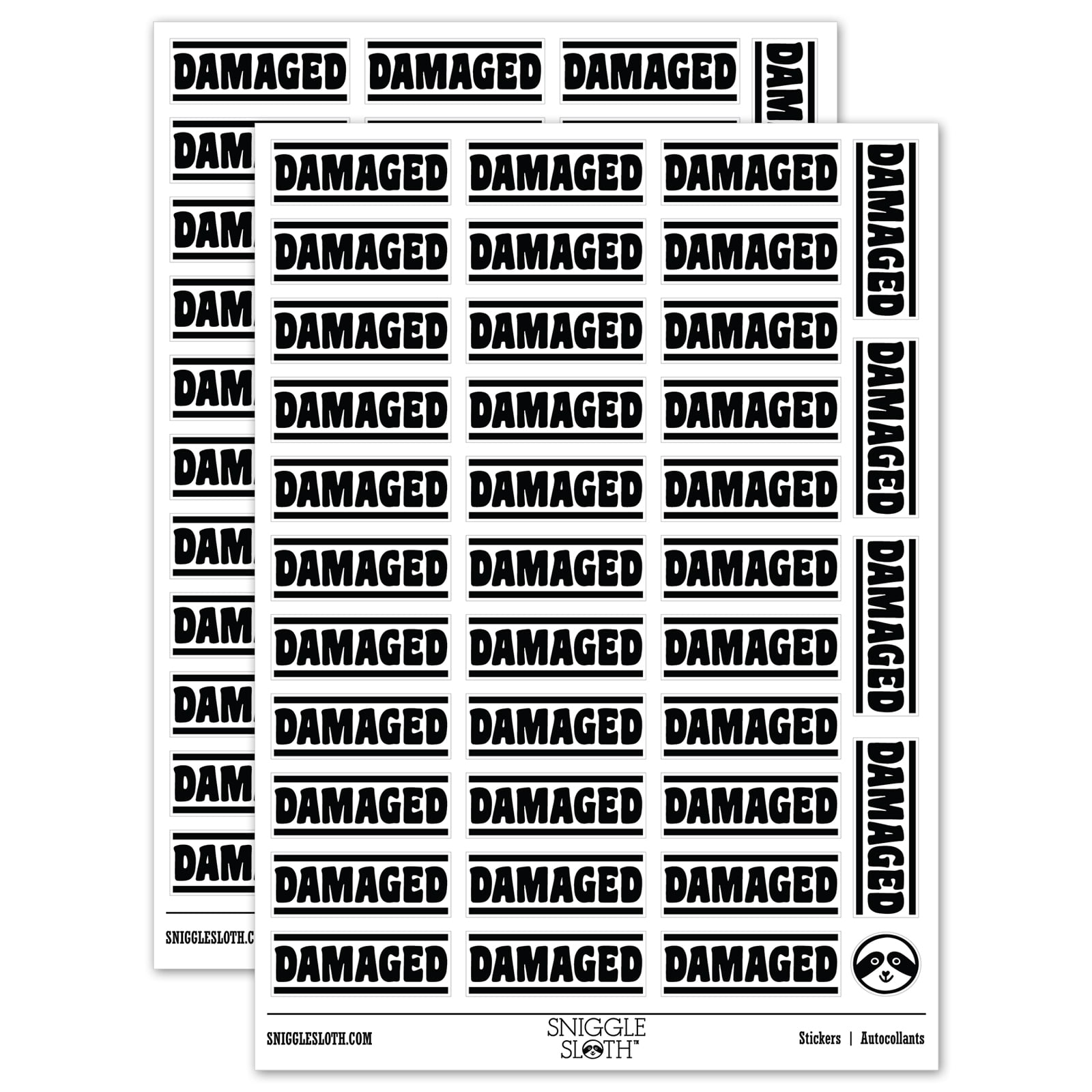 Damaged Bold Inspection Delivery Sticker Set - White - Gloss Finish - 1 ...