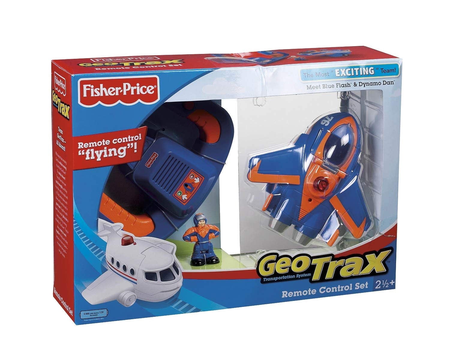 Damaged Box Special - Geotrax Remote Control GeoAir Plane with Blue Flash and Dynamo Dan - The Most Exciting Team
