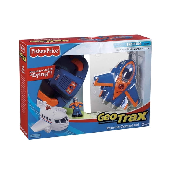 Damaged Box Special - Geotrax Remote Control GeoAir Plane with Blue Flash and Dynamo Dan - The Most Exciting Team