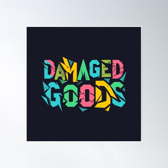 Damaged Goods Colorful And Broken Poster Wall Art, Modern Wall Decor, 24x24 UNFRAMED