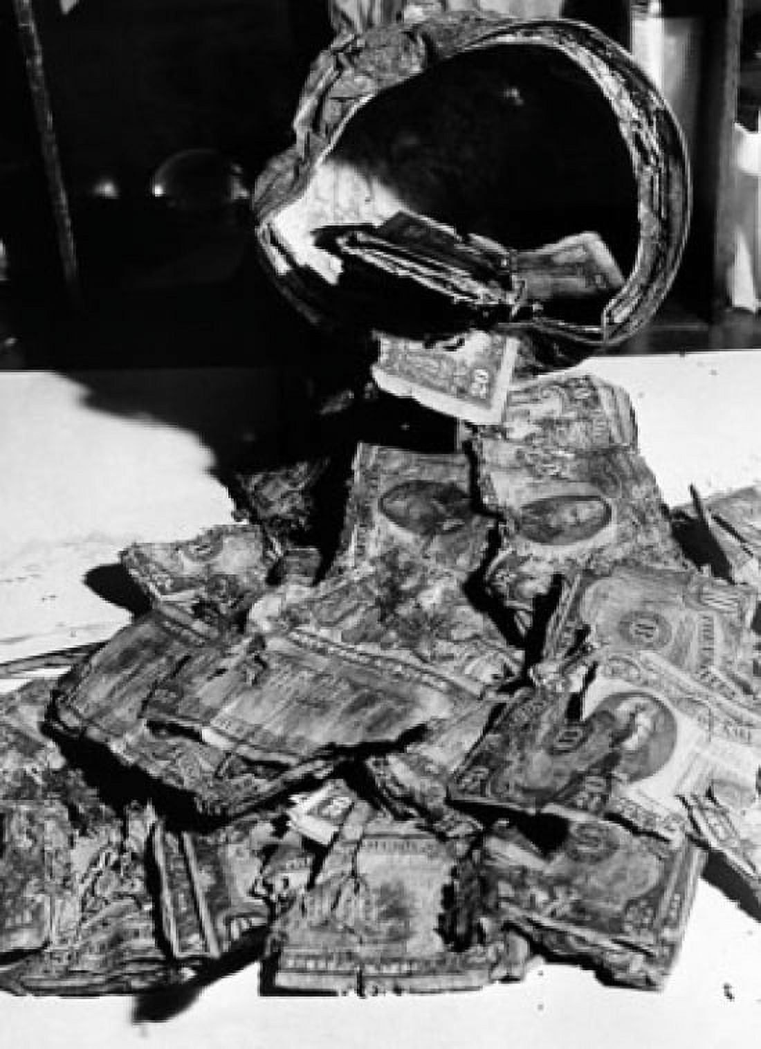 Damaged dollar bills at the Currency Redemption Center, US Treasury