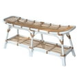 thumbnail image 1 of Damara Rattan Bench w/ Shelf White, 1 of 5