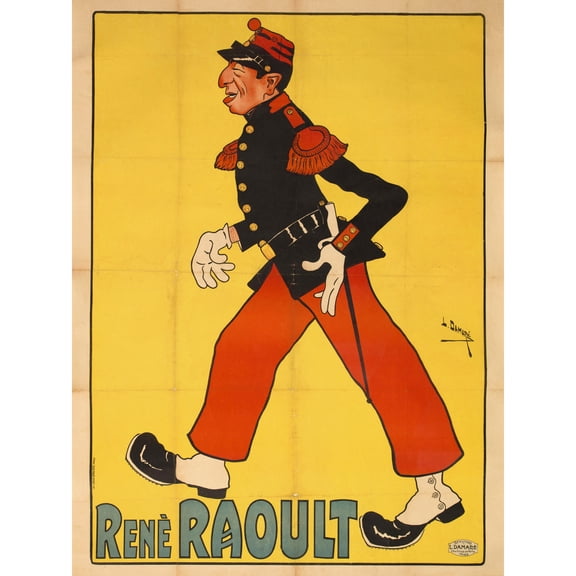 Damare Rene Raoult Comic Comedian Show Advert Extra Large Art Print Wall Mural Poster Premium XL